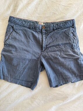Faherty Slate Blue Drawstring Shorts